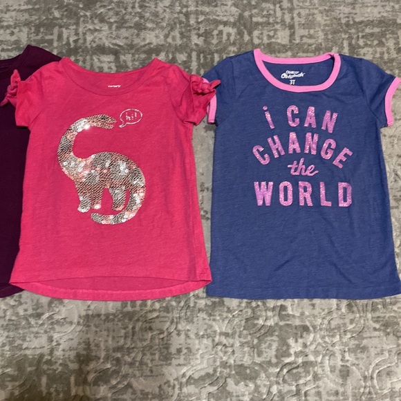 🔥4/20! Bundle of 5 little girls short sleeve shirts. Size 2T/3T - Picture 4 of 9